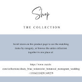 Chic Dusty Blue Monogram Watercolor Wedding Menu