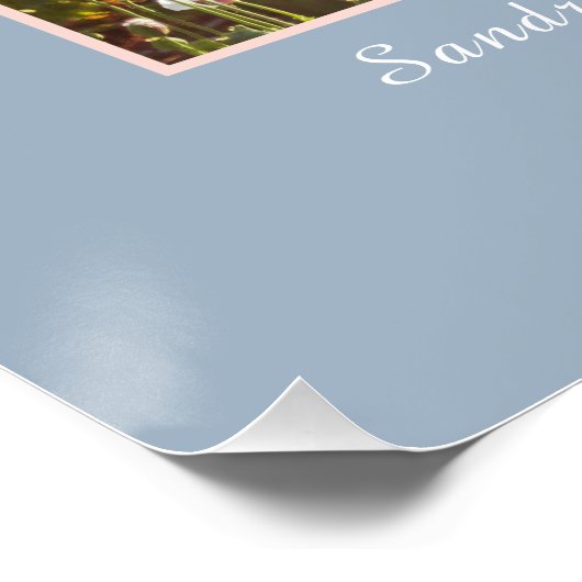 Chic Dusty Blue Pink Blumenstrauß Abschluss Klasse Poster (Ecke)