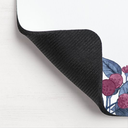 Chic Dusty Blue Pink Wilde Blume Mousepad (Ecke)