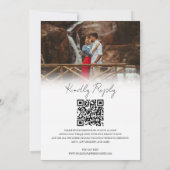 Chic Dusty Blue QR Code UAWG Hochzeit Einladung (Rückseite)