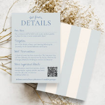 Chic Dusty Blue Streifen Old Money Hochzeitsdetail