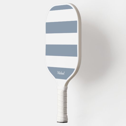 Chic Dusty Blue Streifen Streifen Streifen Persona Pickleball Schläger (Links)