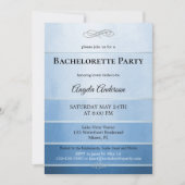 Chic Dusty Blue Striped Bachelorette Einladung (Vorderseite)