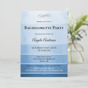 Chic Dusty Blue Striped Bachelorette Einladung