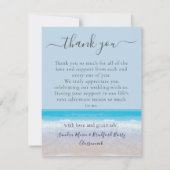 Chic Dusty Blue Tropical Beach Foto Arch Dankeskarte (Rückseite)