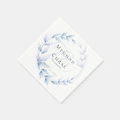 Chic Dusty Blue und Bale Lilac Foliage Serviette (Ecke)