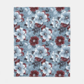 Chic Dusty Blue und Burgundy Blanket Fleecedecke (Vorderseite)