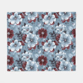 Chic Dusty Blue und Burgundy Blanket Fleecedecke (Vorderseite (Horizontal))