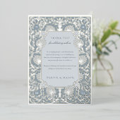 Chic Dusty Blue und Silver Foil Vielen Dank Folieneinladung (Stehend vorne)