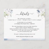 Chic Dusty Blue Watercolor, Blumenzwiebeldetails Begleitkarte (Vorderseite)