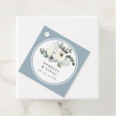 Chic Dusty Blue Watercolor Floral  Geschenkanhänger (Beispiel)