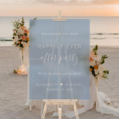 Chic Dusty Blue Wedding Empfang Acrylschild