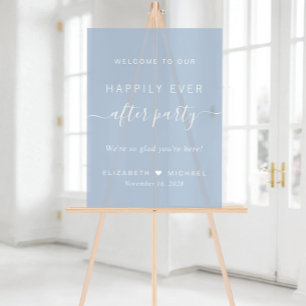 Chic Dusty Blue Wedding Empfang Acrylschild