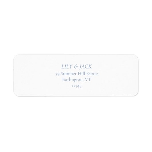 Chic Dusty Blue Wedding Return Address Label (Vorne)