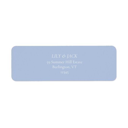 Chic Dusty Blue Wedding Return Address Label (Vorne)