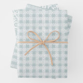 Chic dusty blue & white lace pattern niedlich geschenkpapier set (Beispiel)