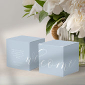 Chic Dusty Blue & White Wedding Willkommensbox Geschenkschachtel
