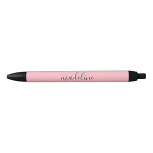 Chic Dusty Blush Pink mit schwarzem kalligrafische Kugelschreiber
