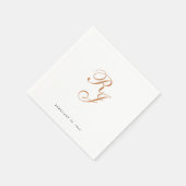 Chic Dusty Gold Monogram Wedding Napkins Serviette (Ecke)