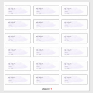 Chic Dusty Lila Brushed Watercolor Gastadresse Aufkleber