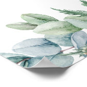 Chic Dusty Pink Blush Blues Baby Dusche Willkommen Poster (Ecke)