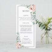 Chic Dusty Pink Blush Rose Poppy Floral Wedding Programm (Stehend Vorderseite)