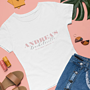 Chic Dusty Pink Bold Script Custom Bachelorette T- T-Shirt
