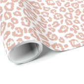 Chic Dusty Pink Leopard Print Muster Geschenkpapier (Rolleneckpunkt)