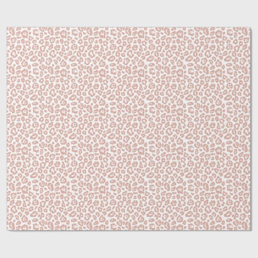 Chic Dusty Pink Leopard Print Pattern Geschenkpapier (Flach)