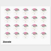 Chic Dusty Pink Rose Green Vielen Dank Runder Aufkleber (Blatt)