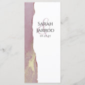 Chic Dusty Pink Wedding Menu Menükarte (Rückseite)