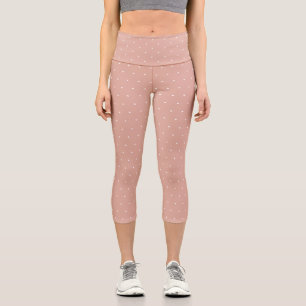 Chic dusty pink weiß winzige Polka Punkte niedlic Capri Leggings