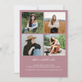 Chic Dusty Rose Arch 5 FotoCollage Abschluss Ankündigung (Rückseite)