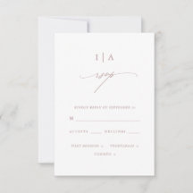 Chic Dusty Rose Monogram Wedding Rsvp