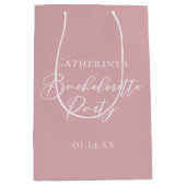 Chic Dusty Rose Pink Bachelorette Party Custom Mittlere Geschenktüte (Vorderseite)