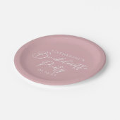 Chic Dusty Rose Pink Bachelorette Party Custom Pappteller (Schrägansicht)