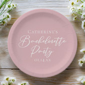 Chic Dusty Rose Pink Bachelorette Party Custom Pappteller