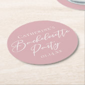Chic Dusty Rose Pink Bachelorette Party Custom Runder Pappuntersetzer (Angewinkelt)