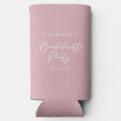 Chic Dusty Rose Pink Bachelorette Party Custom Selters Dosenkühler (Rückseite)