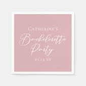 Chic Dusty Rose Pink Bachelorette Party Serviette (Vorderseite)