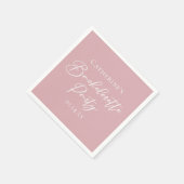 Chic Dusty Rose Pink Bachelorette Party Serviette (Ecke)