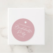Chic Dusty Rose Pink Custom Bachelorette Party Geschenkanhänger (Beispiel)