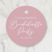 Chic Dusty Rose Pink Custom Bachelorette Party Geschenkanhänger (Vorderseite)