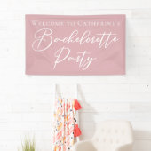 Chic Dusty Rose Rosa Junggesellinnenabschied Indiv Banner (Insitu)
