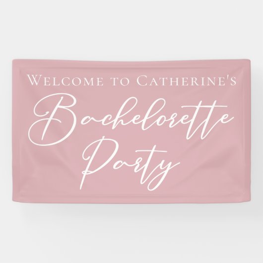 Chic Dusty Rose Rosa Junggesellinnenabschied Indiv Banner (Horizontal)