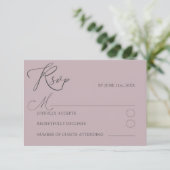 Chic Dusty Rose UAWG Typografy Wedding RSVP Karte (Stehend Vorderseite)