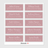 Chic Dusty Rose Wedding Guest Address Labels (Blatt)
