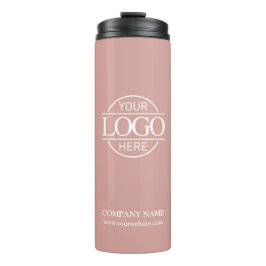 Chic Dusty Rose Werbefirma-Logo Thermosbecher