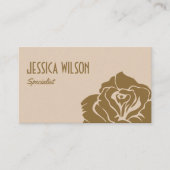 Chic earthy beige pastel gold flower professional visitenkarte (Vorderseite)