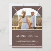 Chic Earthy Plum Arch Foto Wedding Einladung (Vorderseite)